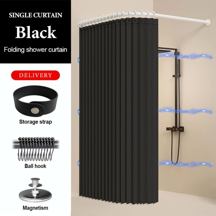 Foldable%20Magnetic%20Shower%20Curtain%20Waterproof%20Privacy%20Divider%20Shower%20Screen%20for%20Home%20Apartment%20Dorm%20Modern%20Decor%20-%20Image%207