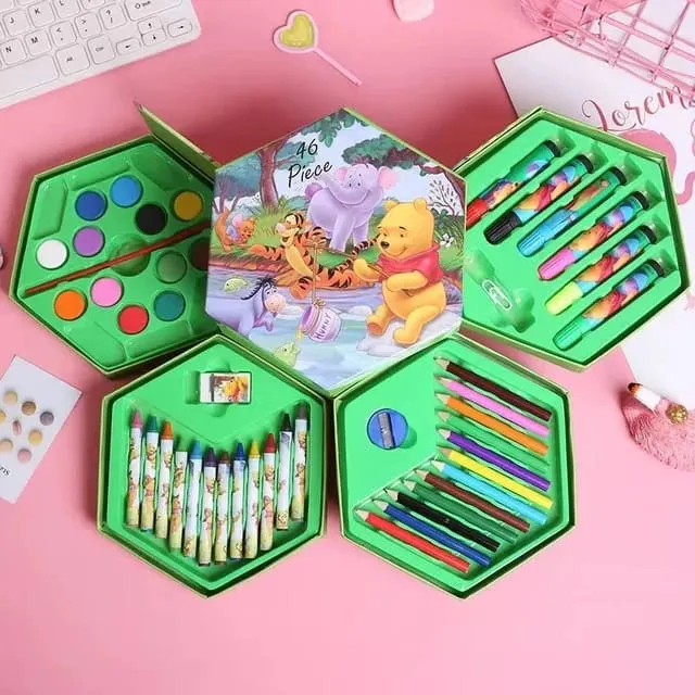 Hexagonal%20Coloring%20Box%20Art%20Kit%20Set%20Of%2046%20Pieces%20With%20Color%20Pencils,%20Crayons,%20Water%20Color,%20Marker%20Pens%20for%20kids%20-%20Image%204