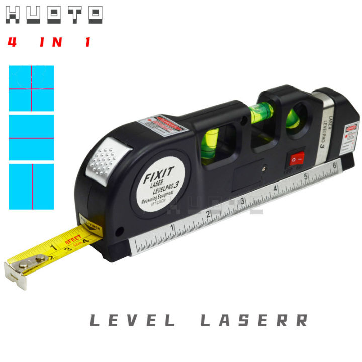 Level Ruler Leveling Digital Ruler Laser Leveling Ruler With Tape Measure Multifunctional Infrared Cross ...