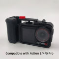 3D Printed Camera Grip Handle for DJI Osmo Action 3/4/5 Pro  Compatible with Original Cage & Quick Release Cold shoe accessories. 