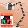 Tablet Holder for Bed with 90cm Metal Arm iPad Stand Tablet Bracket 360° Rotating Bed Phone Mount for 4.5~12.9 inch Phone Tablet.