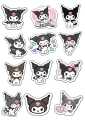 KUROMI cartoon stickers diy sanrio anime stickers | scrapbooking, journaling, laptop stickers. 