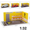 Diorama 1/32 Car Garage Parking Lot Model PVC Garage DIY Scene DieCast Car Model For Kids Present. 