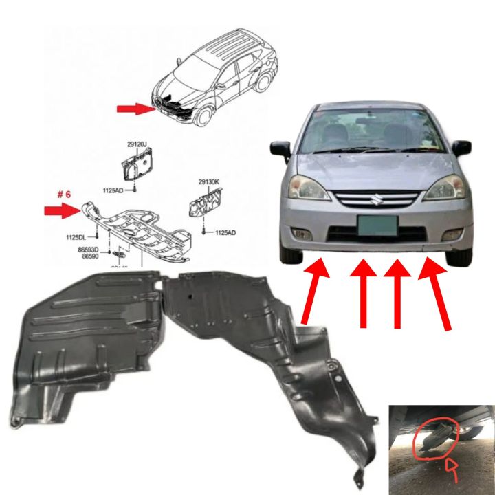 Liana Engine Shield ( Save Your Car From Rust ) Clean your Engine For Suzuki Liana Black Color