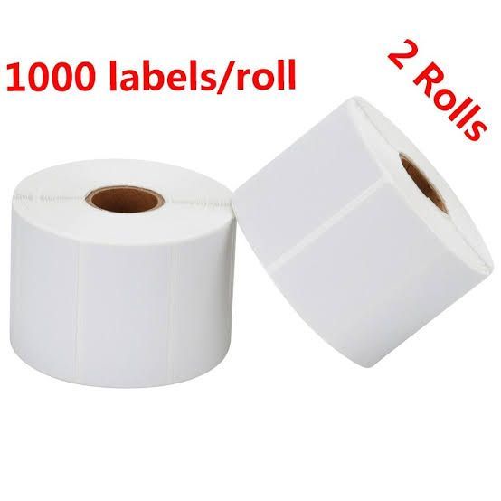Barcode Label Sticker Roll 1000 Stickers 38mm × 28mm Pack of 2 Rolls