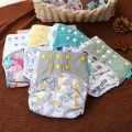 HappyFlute 1Pc Random Print Suede Cloth Inner Baby Nappy Waterproof And Reusable Dual Gussets Cloth Diaper. 