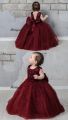 baby girl burgundy dress. 