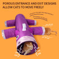 Christmas  Cat Tunnel Toy, Large Collapsible Cat and Dog Tunnel Toys, 6 Entrances and Exits Design, Unique Unicorn Shape. 