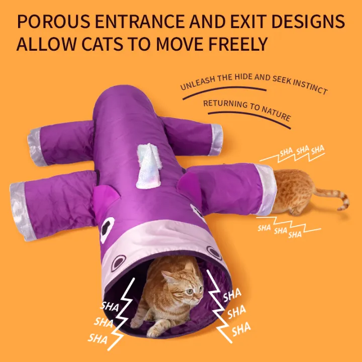 Christmas%20%20Cat%20Tunnel%20Toy,%20Large%20Collapsible%20Cat%20and%20Dog%20Tunnel%20Toys,%206%20Entrances%20and%20Exits%20Design,%20Unique%20Unicorn%20Shape%20-%20Image%203