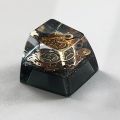 SA R1 Profile Black Gold Time Resin Keycaps Personalized Handmade Single for MX Mechanical Keyboard. 