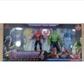 5 x Marvel Avengers Superheroes Action Figure - Spiderman Ironman Thanos Hulk Captain America Toy with Box - Mainan Hero. 