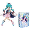 Anime Hatsune Miku Anime figure Pink dress Sitting posture PVC model action toys Cherry pink cherry blossom decorations. 