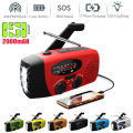 Solar Radio Hand Crank Powered FM AM NOAA Weather Radio 2000mAh Emergency Hand Dynamo Power Bank Multifunctional LED Flashlight.