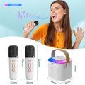 Y1 Microphone Karaoke Machine Bluetooth Speaker 5.3 System with 2 Wireless Mic RGB Light Home Family Singing Speaker Kid Gift. 