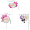 12 Pieces Happy Mother's Day Cake Toppers Flower Cupcake Topper for Mother's Day Birthday Cake Decoration Party Supplies. 
