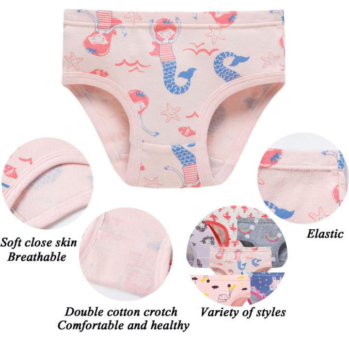 1/3/6/9%20Pcs%20Children's%20Girls%20Panties%20100%25%20Cotton%20Soft%20Pretty%20Cartoon%20Unicorn%20Print%20Underwear%20For%20Girls%20Undies%20Boxer%20Breathable%20-%20Image%202