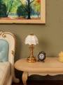 Dollhouse Mini French Table Lamp with Alarm Clock, Alloy Steel 1:12 Model Decor, No Power Required for Bedroom/Living Room.