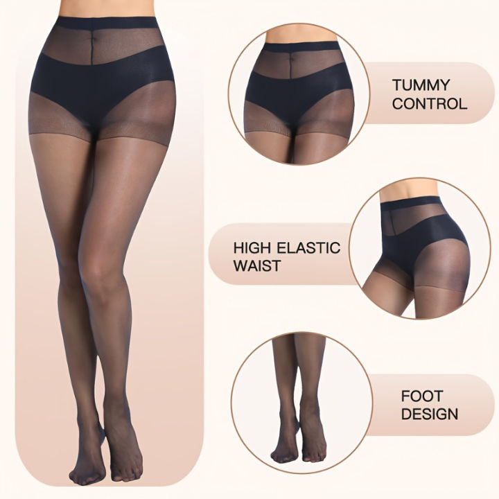 2/5/8/10%20Pairs%20Women's%20Slim%20Fit%20Anti%20Hook%20Silk%20Pantyhose%20High%20Elasticity%20Breathable%20Ultra-Thin%20Bottom%20Socks%20Leggings%20-%20Image%202