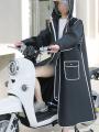 Long raincoat full body rainstorm proof electric bicycle single female male fashion student battery bike  poncho. 