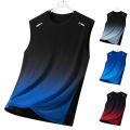 Summer Running Vest Men Contrasting Reflective Jogging Sports Sleeveless Coat Outdoor Breathable Elasticity Fitness Sportswear.