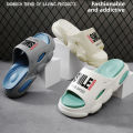 Men Thick Sole Summer Beach Slides Bathroom Anti Slip Slipper Soft Sandals Simplicity Ultra Light Letter Shoes Men Slippers. 