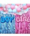 35PCS Gender Reveal Decoration Boy or Girl Balloons Tinsel Foil Curtain Gender Reveal Party Baby Photo Backdrop Blue Pink Series. 
