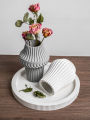 DIY Simple Lines Vase Cement Silicone Mold Striped Dried Flowers Vase Plaster Gypsum Mould Resin Crafts Casting Home Decor. 