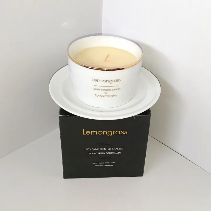 LUXURY CANDLES BY DANKOTUWA - LEMONGRASS/WHITE & GOLD