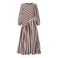 ZANZEA 2025 Fashion Autumn Stripe Dresses Women Elegant Stylish Long Sleeve Party Dress Work Vestidos Muslim Abaya Robe Femme.
