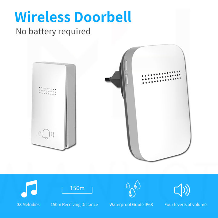 MANHOT%20New%20Wireless%20Doorbell%20Waterproof%20Plug%20Button%20No%20Battery%20Required%20Ring%20Bell%20Chimes%20Sets%20Home%20Smart%20Door%20Bell%2038%20Ringtones%20-%20Image%203