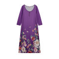 2024 New Fashion Trend Printed Long Sleeved Dress with Irregular Hem for Women. 