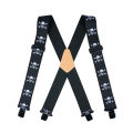Suspenders Man For Pants 2" Wide Adjustable and Elastic Braces X Shape With Strong Clips - Heavy Duty Elastic Braces For Men. 