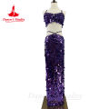 Belly Dance Costumes Set for Women Sequins Bra Top+long Skirt 2pcs Oriental Competiton Suit Custom Adult Child Bellydance Wear.