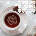 YOMDID 15pcs Fancy Coffee Stamp Stencil Reusable PET Latte Art Stencil for Cappuccino, Hot Chocolate, Cake, Cookie Decoration. 
