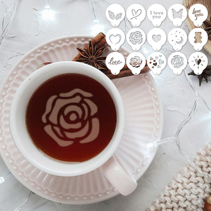 YOMDID%2015pcs%20Fancy%20Coffee%20Stamp%20Stencil%20Reusable%20PET%20Latte%20Art%20Stencil%20for%20Cappuccino,%20Hot%20Chocolate,%20Cake,%20Cookie%20Decoration%20-%20Image%202