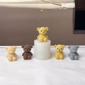 3D mini Bear Candle silicone mould Smile animal Bear Plaster Resin Crafts cement mold DIY handmade soap making supplies. 