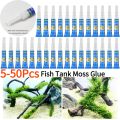 50-5Pcs Fish Tank Landscaping Moss Glue Aquarium Aquatic Water Grass Stick Fixing Glue Aquatic Plants Driftwood Underwater Gel. 