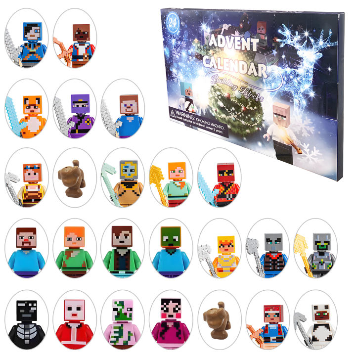 Advent Calendar Box Mine Craft Anime Action Figure Model 24Pcs/Set ...