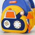 Cartoon Digger Truck Backpack for Boys Nursery School Dual Shoulder Bag 3-7 Years Old School Bag Children's Soft Nylon Bag.