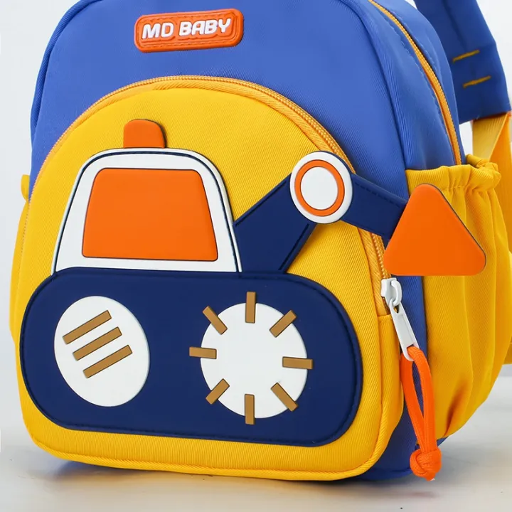 Cartoon%20Digger%20Truck%20Backpack%20for%20Boys%20Nursery%20School%20Dual%20Shoulder%20Bag%203-7%20Years%20Old%20School%20Bag%20Children's%20Soft%20Nylon%20Bag%20-%20Image%204