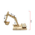 DIY wooden hydraulic excavator model children's puzzle assembly toy wooden science experiment parent-child interaction. 