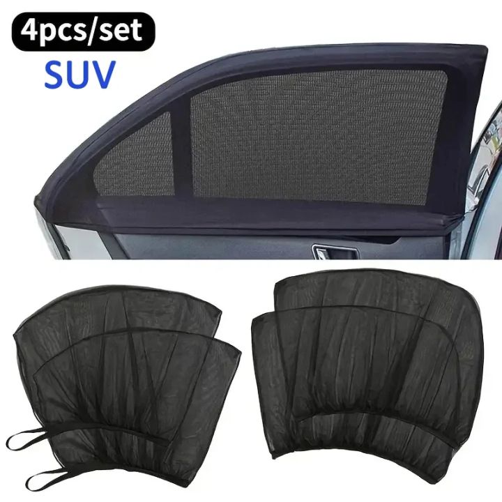 NEW%204pc%20Car%20Sun%20Shade%20Styling%20Accessories%20Hook%20&%20Loop%20Car%20Window%20Sun%20Shade%20Set%20-%20Easy%20Install,%20Cool%20Interior%20&%20Privacy%20Sun%20Visor%20-%20Image%207