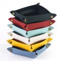 PU Leather Tray in 2 Sizes Jewelry Tray Glossy Leather Desk Organizer Leather Catchall Tray for Jewelry/Key/Coin/dice Etc..