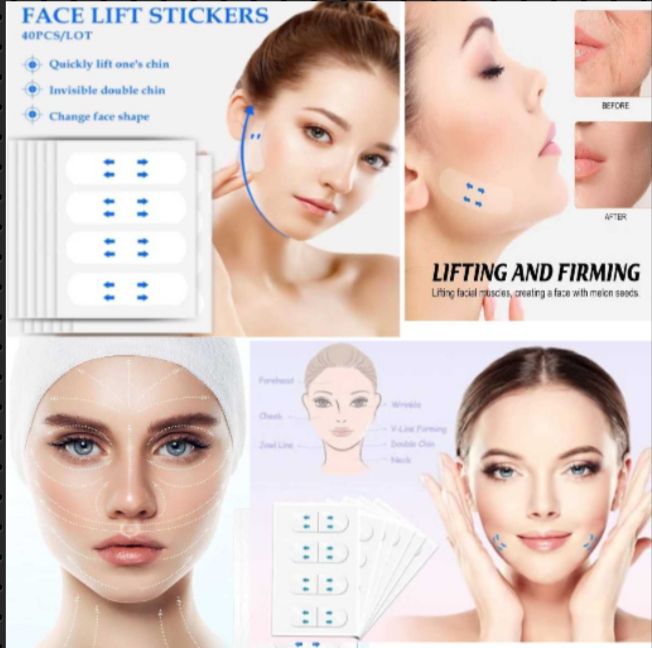 20 PCs Face lift Sticker Invisible waterproof line wrinkle Face lift Tape V shape Thin for face Lifting Tool