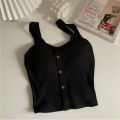 Women's Y2K Cropped Tops with Bra Pads Summer Corset Korean Suspenders Vest Sexy Camisole Slim New. 