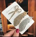 2pcs Pack Golden Baby Girl Hair Pins Infant Girl Hair Clips Hair Accessories. 