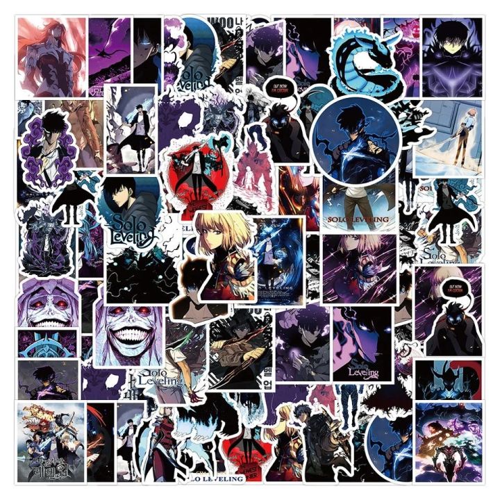 Solo Leveling Anime Stickers Decals Skateboard, Laptop, Suitcase, Motorcycle 10/25/50Pcs