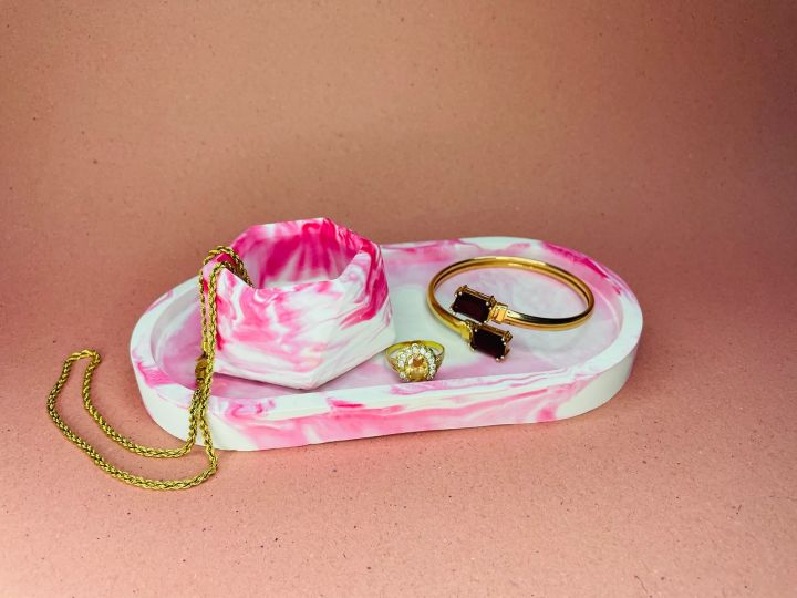 Marvel Tray,Decorative Tray,Home Decor,Jewellery putting Pot