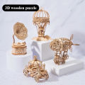 3D Hot Air Balloon Wooden Puzzle New Wooden 3D Stereoscopic Panel Insect Series Large 2-piece Handmade Model  Enlightenment. 