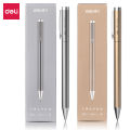 DELI Metal Sign Pen 0.5mm Gel Ink Pens Golden Silver Color Metallic Writing Pen Office Supplies. 